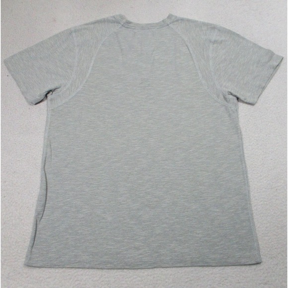 Silver Lake Shirt Mens Medium Gray Henley Short Sleeve Raglan Cotton Blend - Picture 8 of 8